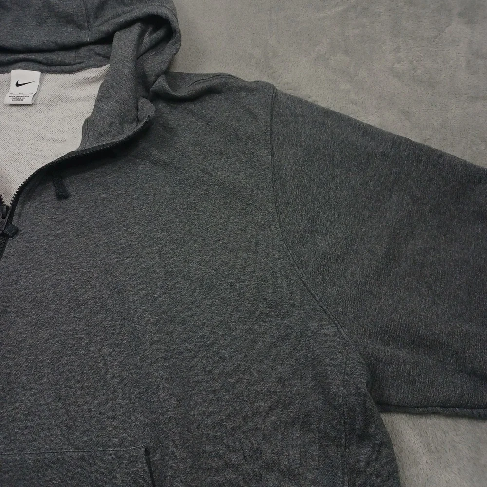 Nike Jacket‎ Mens 4XL Gray Full ZIp Hooded Pockets Casual Logo
